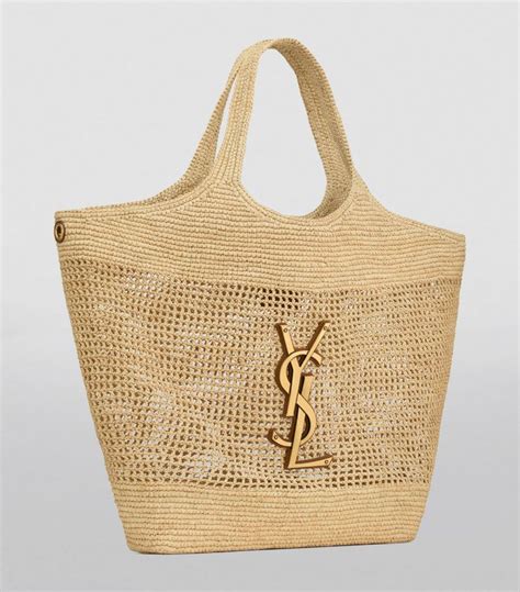 icare raffia tote ysl|ysl raffia beach bag.